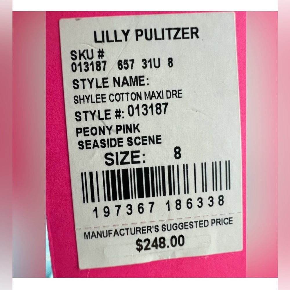 NWT Lilly Pulitzer Shylee Peony Pink Maxi Cotton Dress 8 - Picture 7 of 14